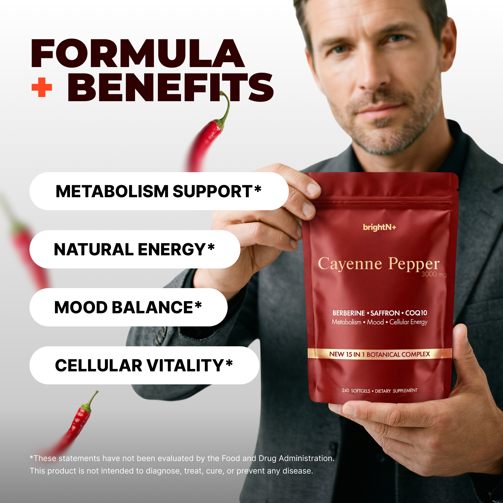 Cayenne Pepper 3000 mg –  240 Softgels (NEW 15 IN 1 BOTANICAL COMPLEX)