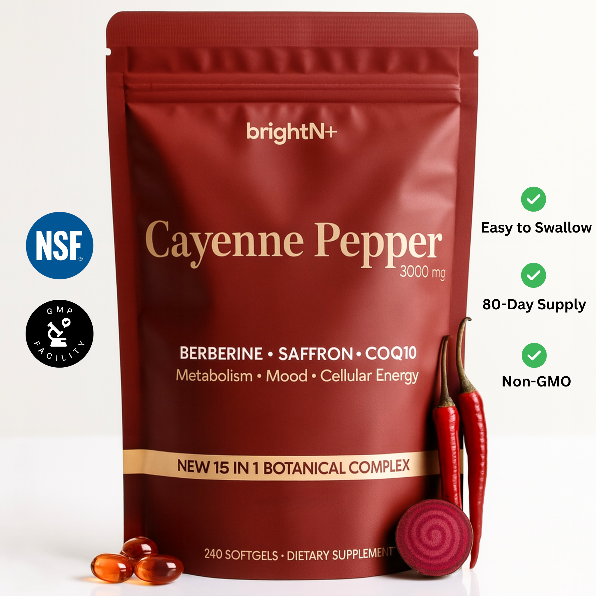 Cayenne Pepper 3000 mg –  240 Softgels (NEW 15 IN 1 BOTANICAL COMPLEX)